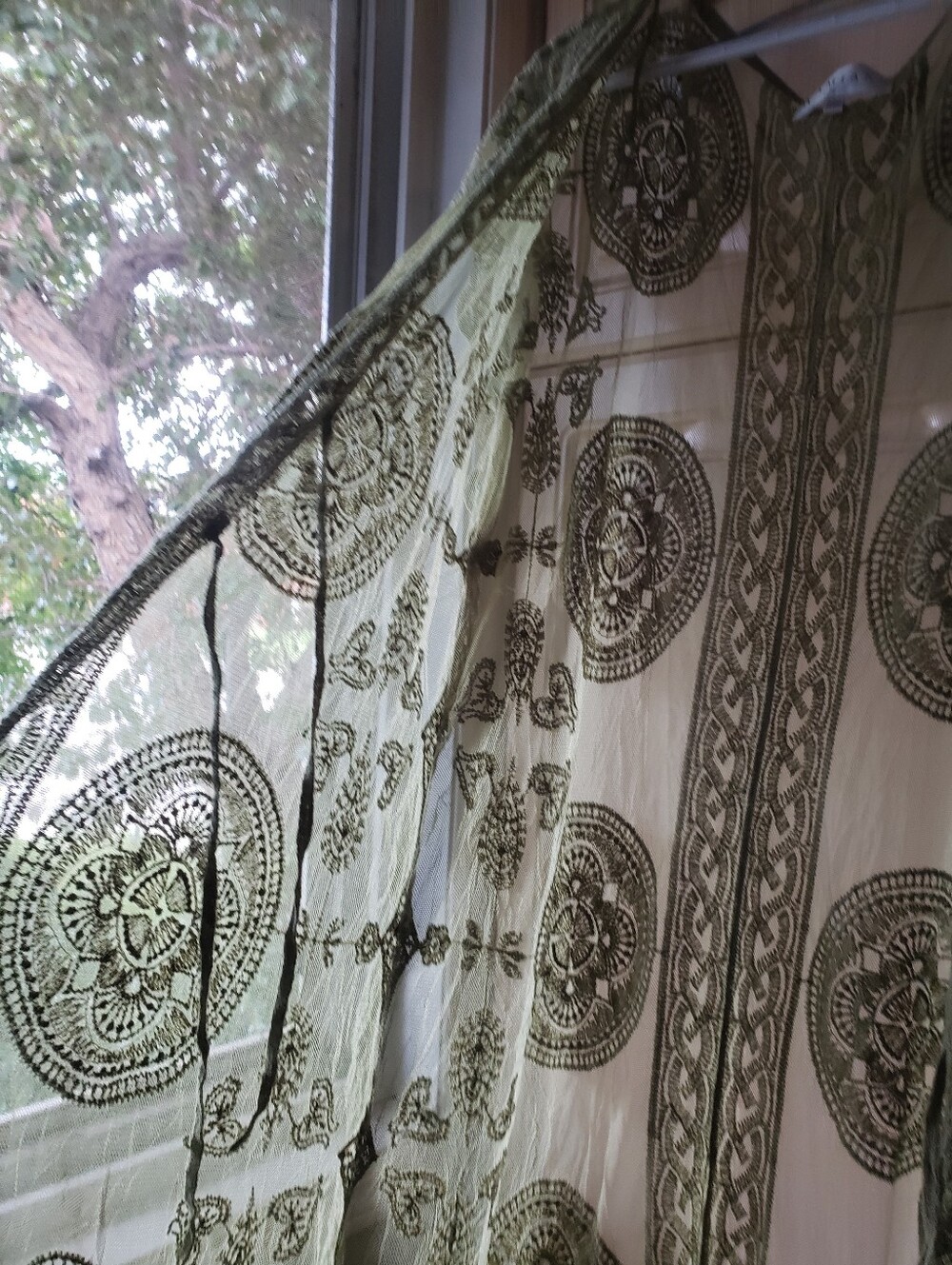 Olive Green Sheer Textured Swim Cover - Picture 4 of 7